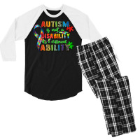 Autism Is Not A Disability Its A Different Ability Men's 3/4 Sleeve Pajama Set | Artistshot