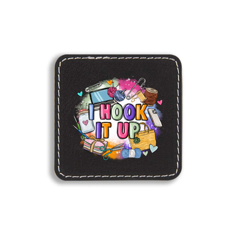 I Hook It Up  Sewing Square Leatherette Patch | Artistshot