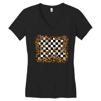 Racing Leopard Background Women's V-neck T-shirt | Artistshot