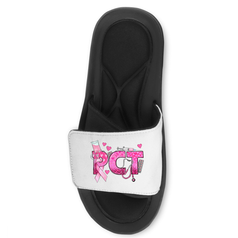 Breast Cancer Pct Patient Care Technician Slide Sandal | Artistshot