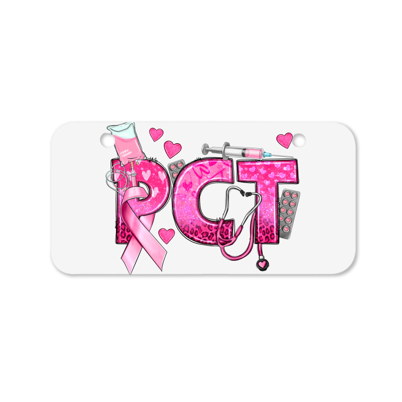 Breast Cancer Pct Patient Care Technician Bicycle License Plate | Artistshot