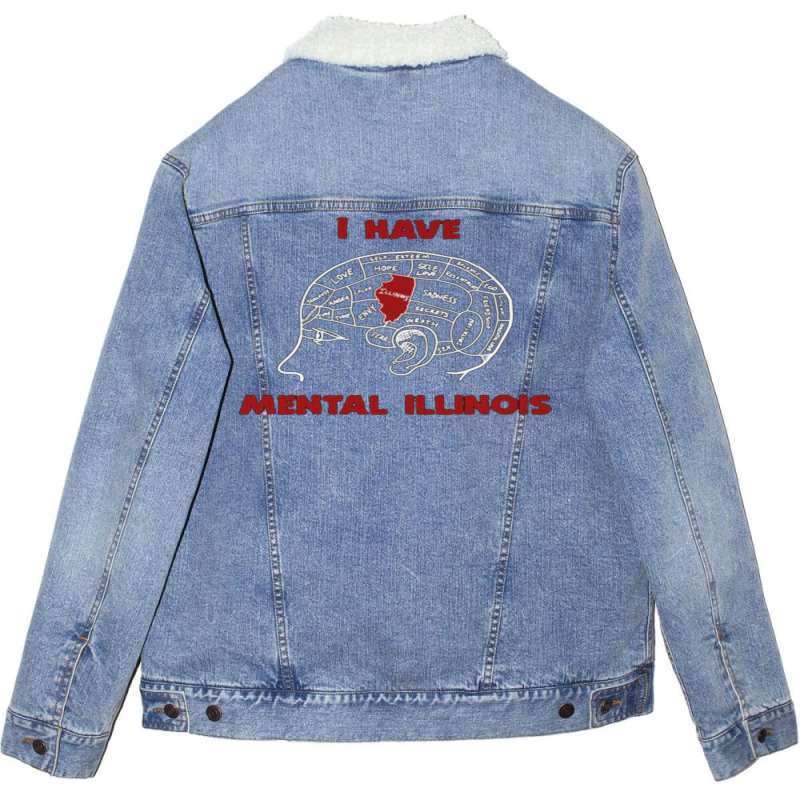 I Have Mental Illinois Unisex Sherpa-Lined Denim Jacket by Ippo | Artistshot