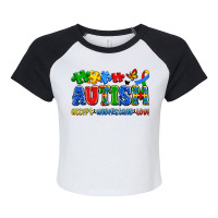 Autism Accept Understand Love Raglan Crop Top | Artistshot