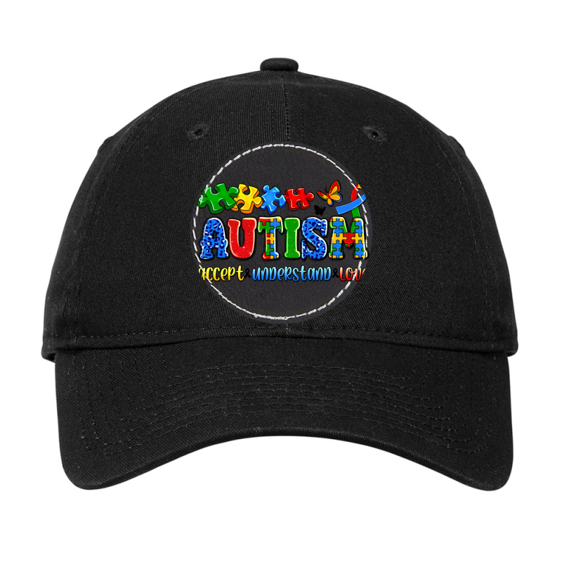 Autism Accept Understand Love Adjustable Cap - Leatherette Patch by Artiststas | Artistshot