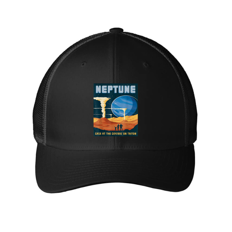 Retro Neptune Gaze At The Geysers On Triton Space Tourism T Shirt Mesh cap by puawhla | Artistshot