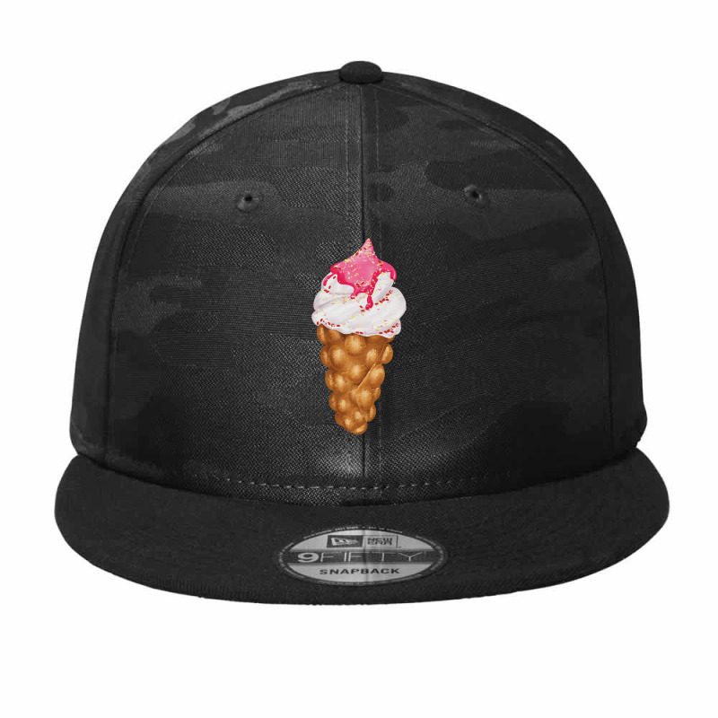 Bubble Waffle Ice Cream T  Shirt Egg Bubble Waffle Vanilla Ice Cream W Camo Snapback by thymeartiste | Artistshot