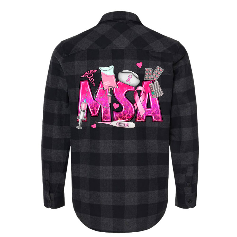 Breast Cancer Msa Medical Support Assistant Flannel Shirt | Artistshot