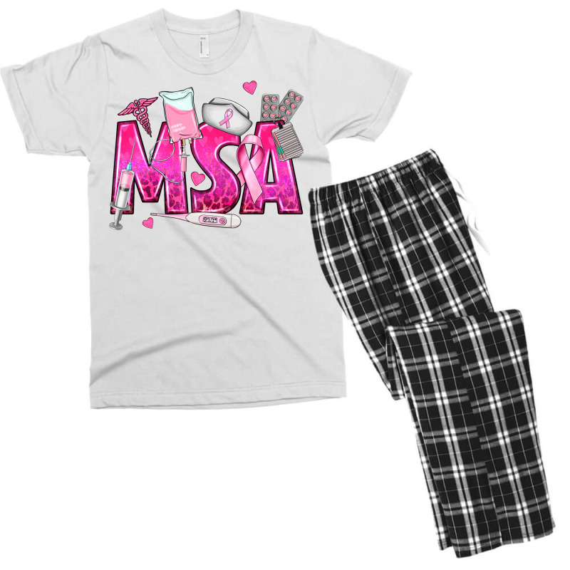 Breast Cancer Msa Medical Support Assistant Men's T-shirt Pajama Set | Artistshot