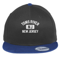 Toms River Nj New Jersey Gym Style Distressed White Print T Shirt Flat Bill Snapback Cap | Artistshot