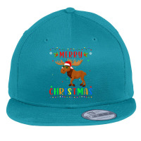 Xmas Light Moose Design Matching Christmas Pajama T Shirt Flat Bill Snapback Cap | Artistshot