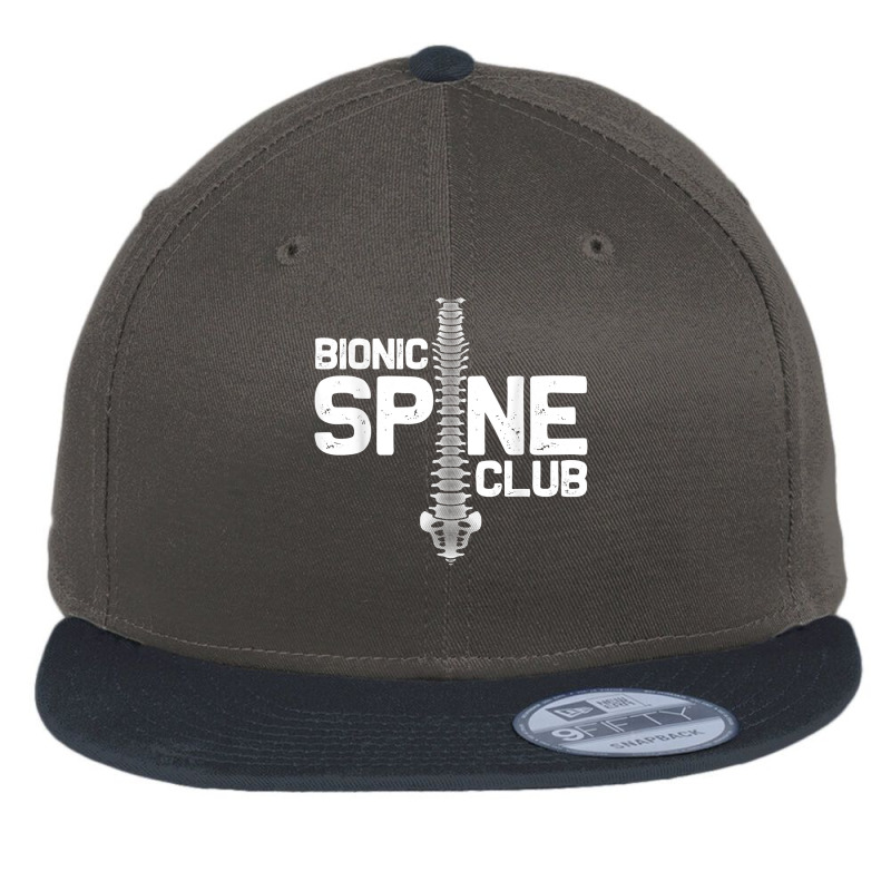 Funny Spine Surgery Gift For Men Women Bionic Spine Club T Shirt Flat Bill Snapback Cap by mikidicosmo | Artistshot