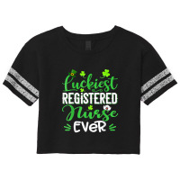 Luckiest Registered Nurse Ever Shamrock St Patrick's Day Scorecard Crop Tee | Artistshot