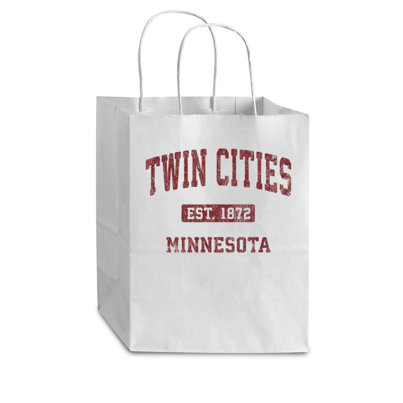 Twin Cities Minnesota Mn Vintage Athletic Sports Design Cub Paper Bag - 8 X 4 1/2 X 10 1/4 | Artistshot