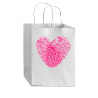 Fingerprint Pink Heart Valentines Day Cub Paper Bag - 8 X 4 1/2 X 10 1/4 | Artistshot