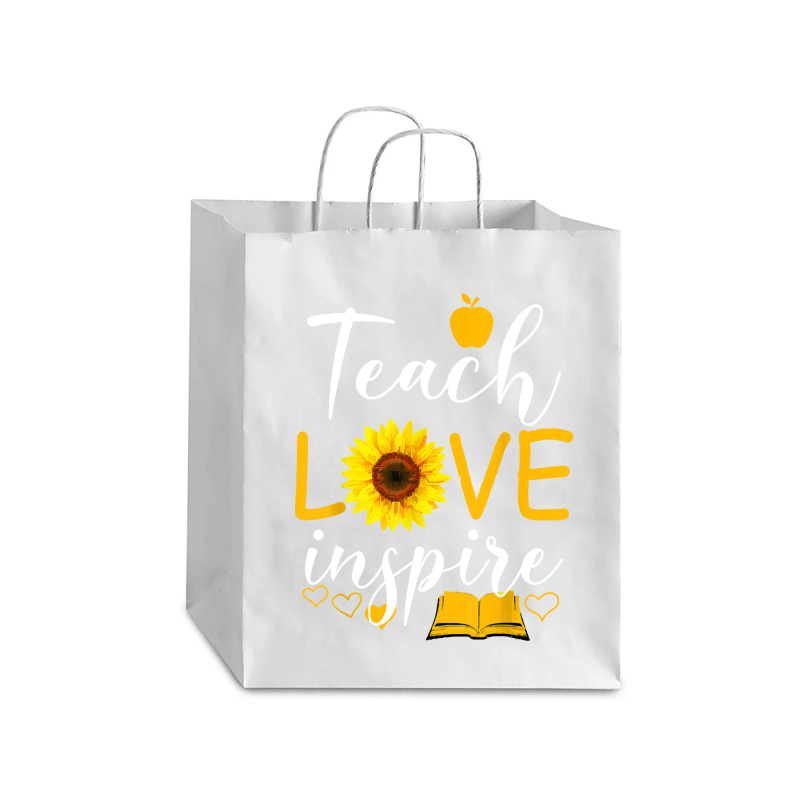 Teacher T  Shirt Teach Love And Inspire Shirt   Teacher Sunflower T  S Debie Paper Bag - 10 X 5 X 13 | Artistshot