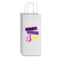 Object Or Cake Happy Birthday 4 Family Celebrate Confetti T Shirt Double Wine Paper Bag - 6 1/2 X 3 1/2 X 12 3/8 | Artistshot