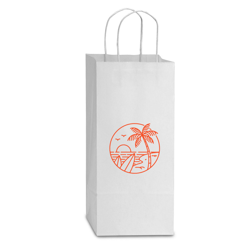 Summer Vibes California Beach Double Wine Paper Bag - 6 1/2 X 3 1/2 X 12 3/8 | Artistshot