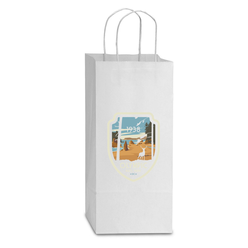 Washington Olympic National Park Retro Vintage Design Gift Double Wine Paper Bag - 6 1/2 X 3 1/2 X 12 3/8 | Artistshot