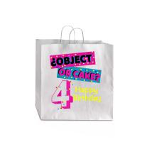 Object Or Cake Happy Birthday 4 Family Celebrate Confetti T Shirt Jumbo Paper Bag - 18 X 7 X 18 3/4 | Artistshot