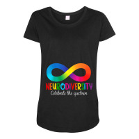 Embrace Neurodiversity Spectrum Asd Adhd Infinity Rainbow Maternity Scoop Neck T-shirt | Artistshot