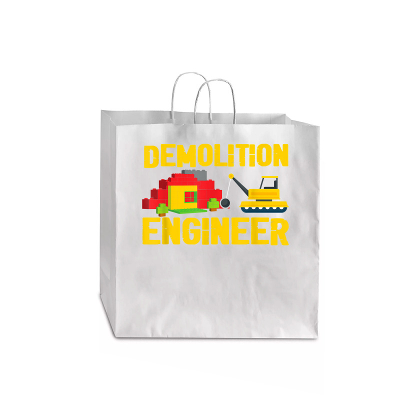 Demolition Engineer Master Builder Building Blocks Bricks For Fans Jumbo Paper Bag - 18 X 7 X 18 3/4 | Artistshot