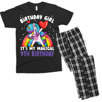 Birthday Girl It's My Magical 9th Birthday Bday Unicorn T Shirt Men's T-shirt Pajama Set | Artistshot