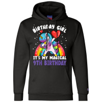 Birthday Girl It's My Magical 9th Birthday Bday Unicorn T Shirt Champion Hoodie | Artistshot