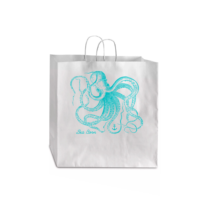 Octopus Cool Vintage Marine Biologist Ocean Sea Life 4 Jumbo Paper Bag - 18 X 7 X 18 3/4 | Artistshot