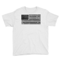 Black American Flag Vintage Distressed Effect Subtle Simple Premium T Youth Tee | Artistshot