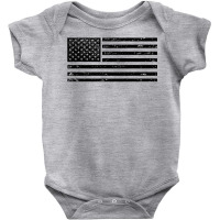 Black American Flag Vintage Distressed Effect Subtle Simple Premium T Baby Bodysuit | Artistshot