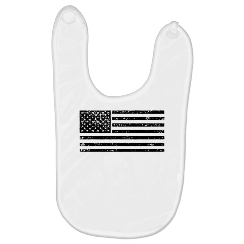 Black American Flag Vintage Distressed Effect Subtle Simple Premium T Baby Bibs by zakarimullin | Artistshot