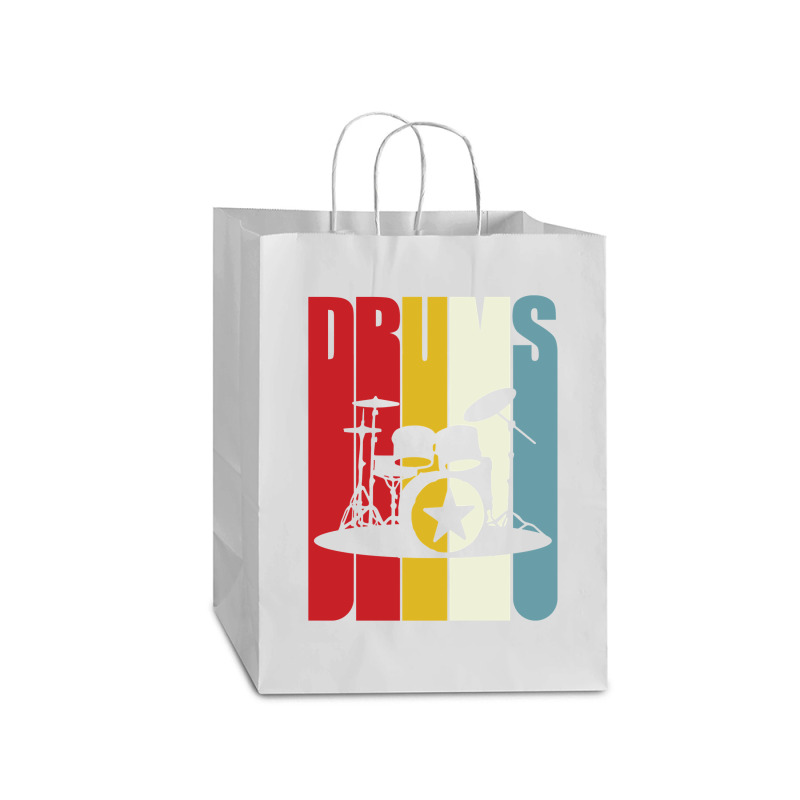 Retro Drums Drummer Gift Idea S S Vintage Mart Paper Bag -13 X 7 X 17 | Artistshot