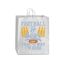 Football & Beer That's Why I'm Here For Coach And Dad Queen Paper Bag - 16 X 6 X 19 1/4 | Artistshot