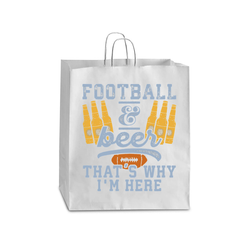 Football & Beer That's Why I'm Here For Coach And Dad Queen Paper Bag - 16 X 6 X 19 1/4 | Artistshot