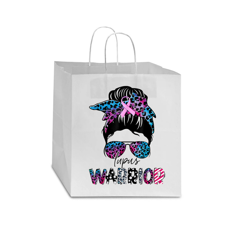 7.lupus Warrior Women Glasses Messy Bun Leopard Bandana Star Paper Bag - 13 X 7 X 13 | Artistshot