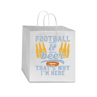 Football & Beer That's Why I'm Here For Coach And Dad Star Paper Bag - 13 X 7 X 13 | Artistshot