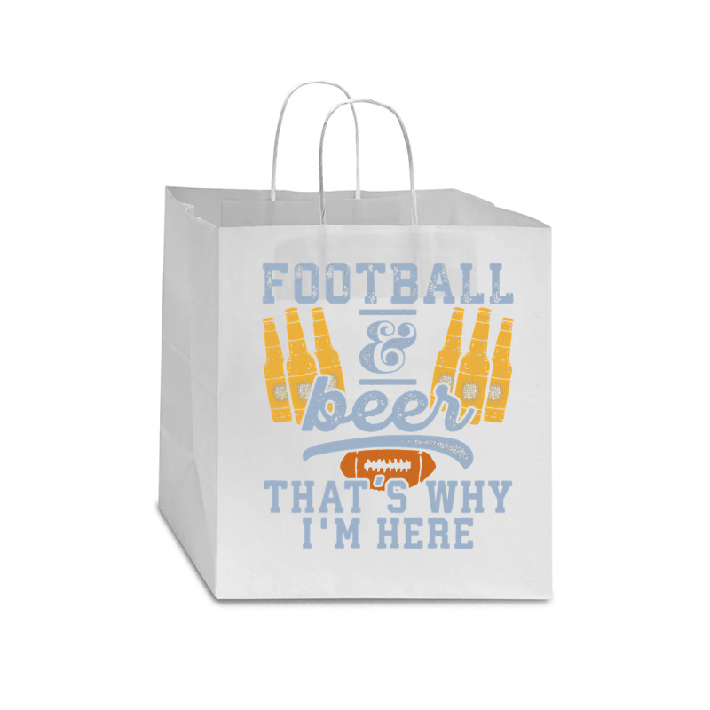 Football & Beer That's Why I'm Here For Coach And Dad Star Paper Bag - 13 X 7 X 13 | Artistshot