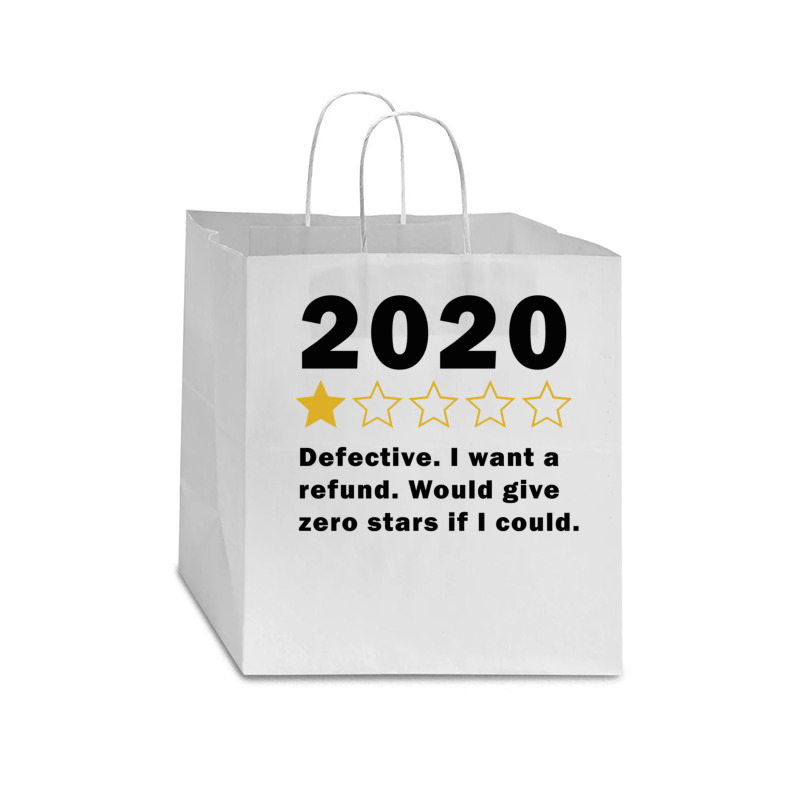 Funny 2020 1 Star Review  Very Bad  Social Distancing Long Sleeve T Sh Star Paper Bag - 13 X 7 X 13 | Artistshot