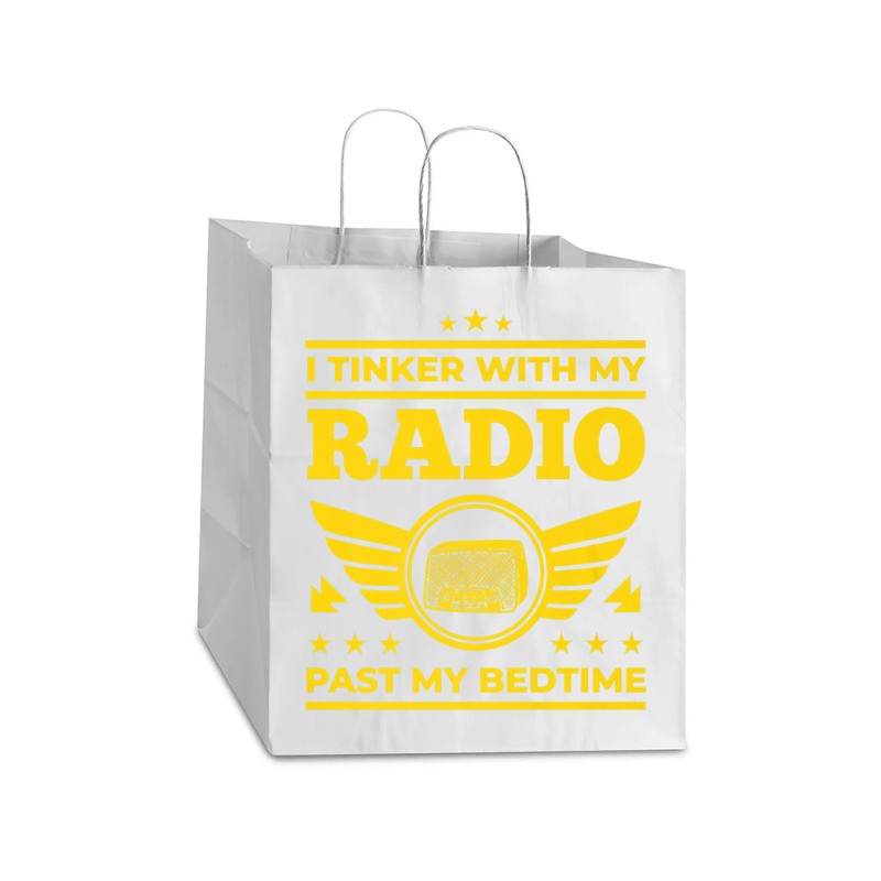 Ham Radio Operator T Shirt Shortwave Listener Funny Gift Take Out Paper Bag - 14 X 10 X 15 1/2 | Artistshot