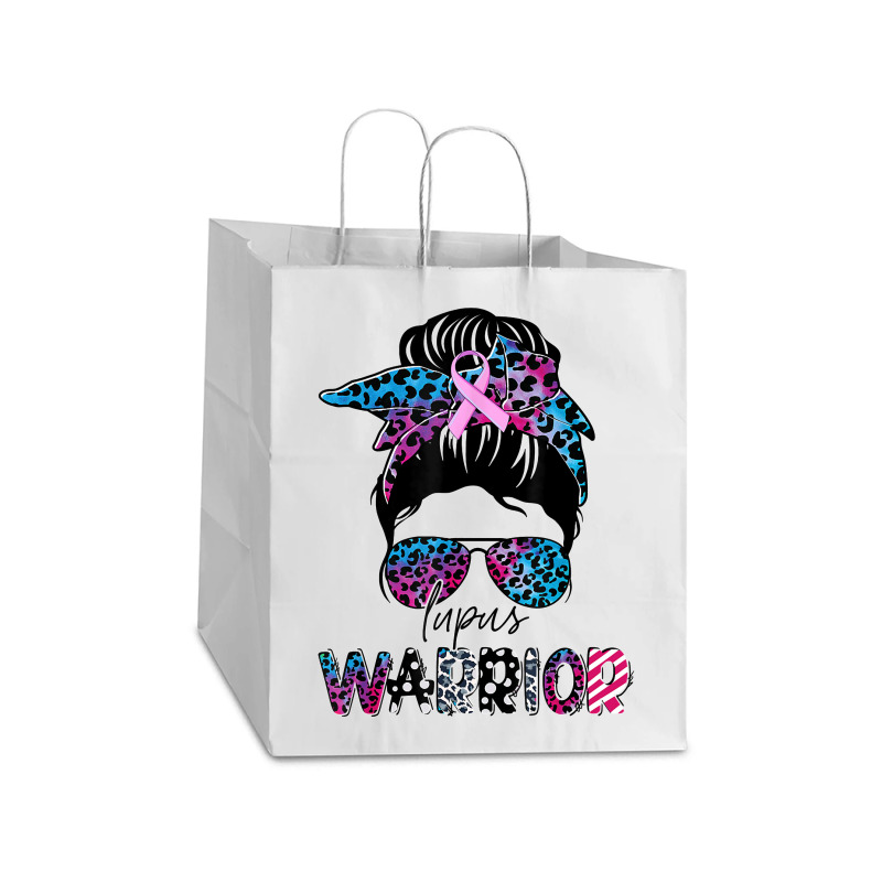 7.lupus Warrior Women Glasses Messy Bun Leopard Bandana Take Out Paper Bag - 14 X 10 X 15 1/2 | Artistshot