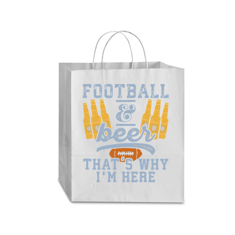 Football & Beer That's Why I'm Here For Coach And Dad Traveler Paper Bag -13 X 6 X 15 3/4 | Artistshot