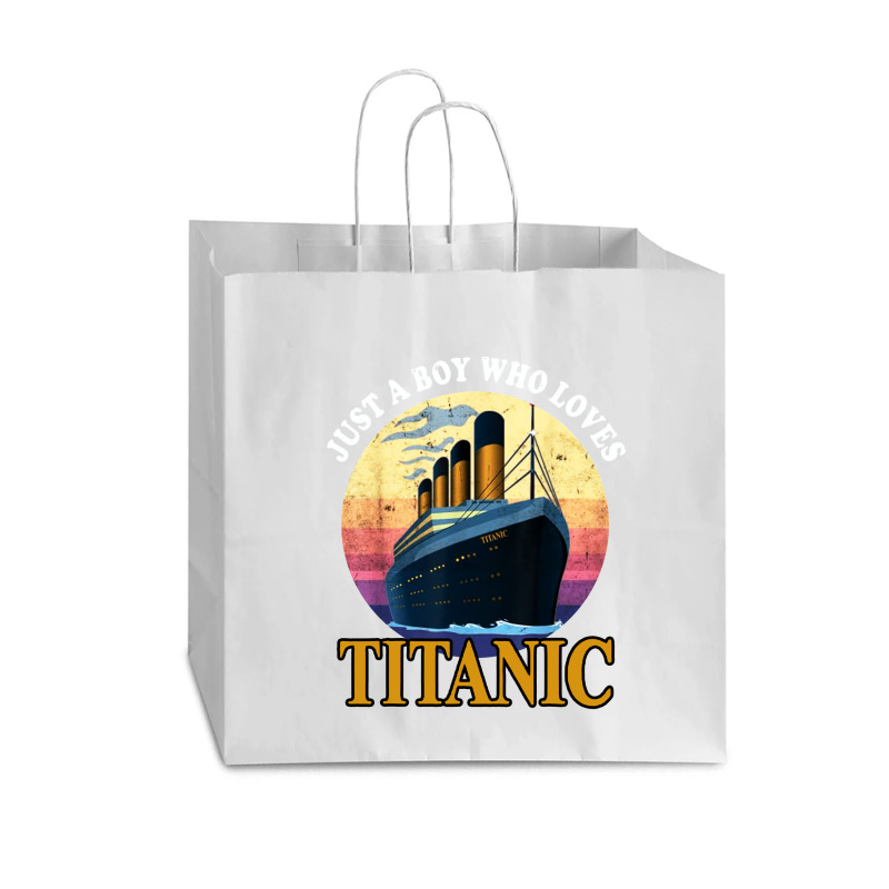 Ship Just A Boy Who Loves Titanic Boat Vogue Paper Bag - 16 X 6 X 12 | Artistshot