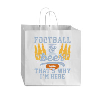 Football & Beer That's Why I'm Here For Coach And Dad Vogue Paper Bag - 16 X 6 X 12 | Artistshot