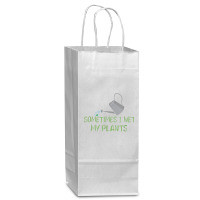 Sometimes I Wet My Plants Lil Water Can Funny Gardening Text T Shirt Wine Paper Bag - 5 1/2 X 3 1/4 X 13 | Artistshot