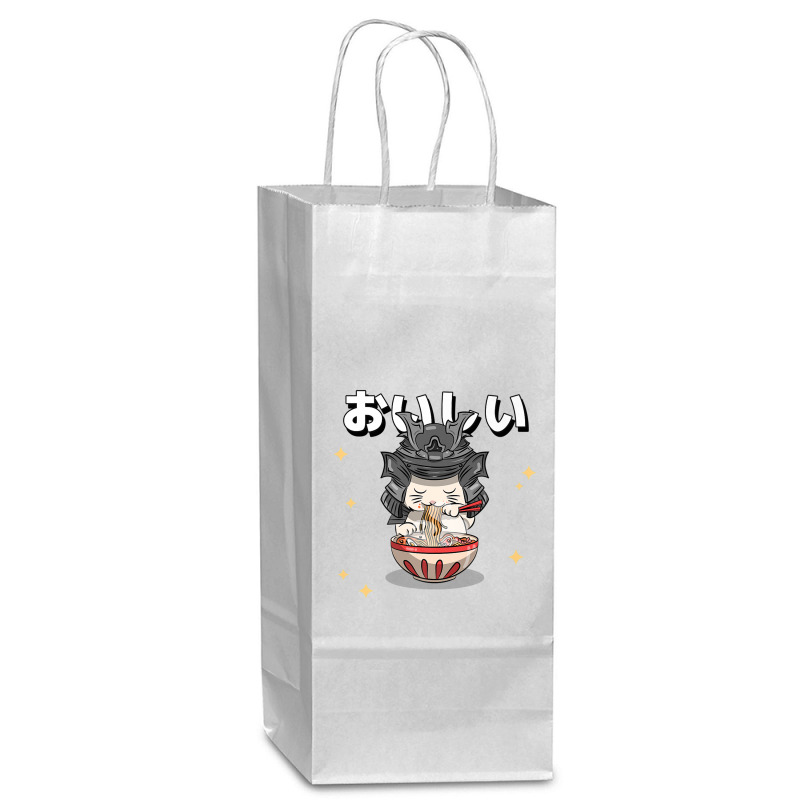 Cute Retro 90s Japanese Kawaii Ramen Samurai Cat Wine Paper Bag - 5 1/2 X 3 1/4 X 13 | Artistshot