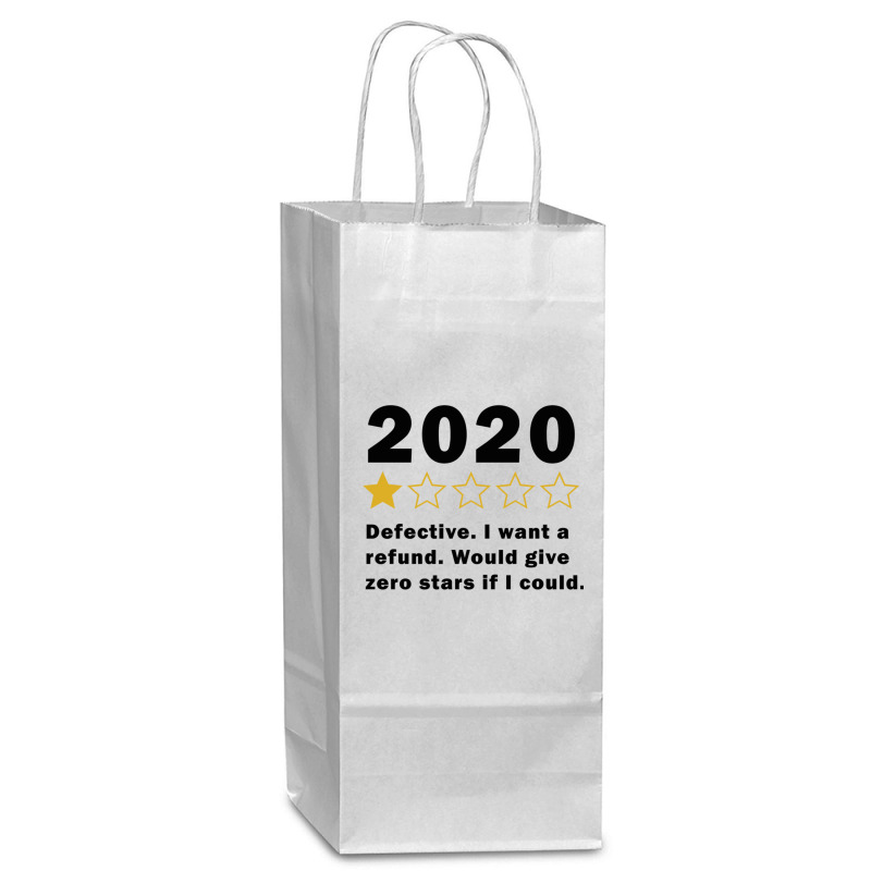 Funny 2020 1 Star Review  Very Bad  Social Distancing Long Sleeve T Sh Wine Paper Bag - 5 1/2 X 3 1/4 X 13 | Artistshot