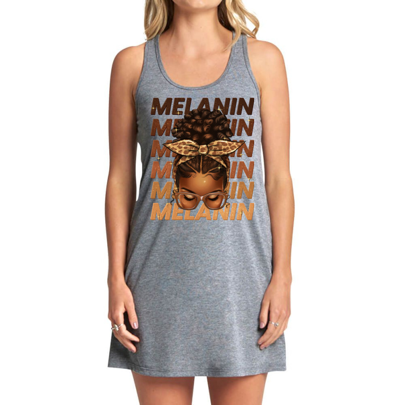 Melanin Afro Messy Bun Tank Dress by texasbilliewilder | Artistshot