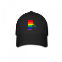 Rhode Island Rainbow Flag Map Gay Pride Lesbian Lgbt Baseball Cap | Artistshot