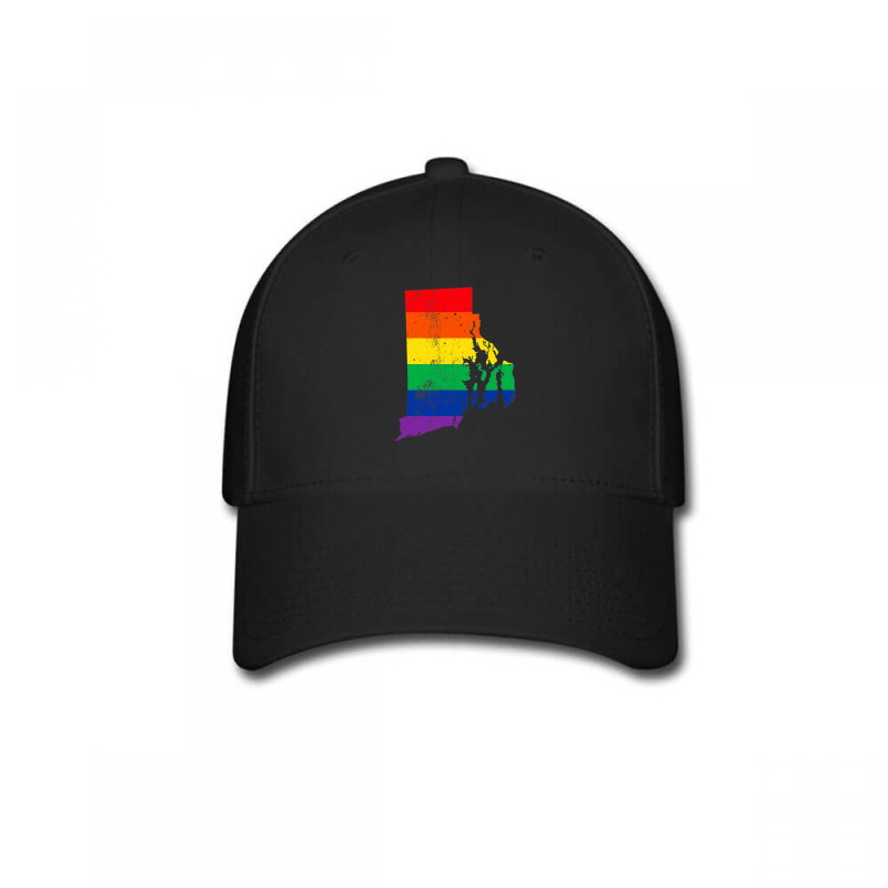 Rhode Island Rainbow Flag Map Gay Pride Lesbian Lgbt Baseball Cap by GrahamWalsh | Artistshot