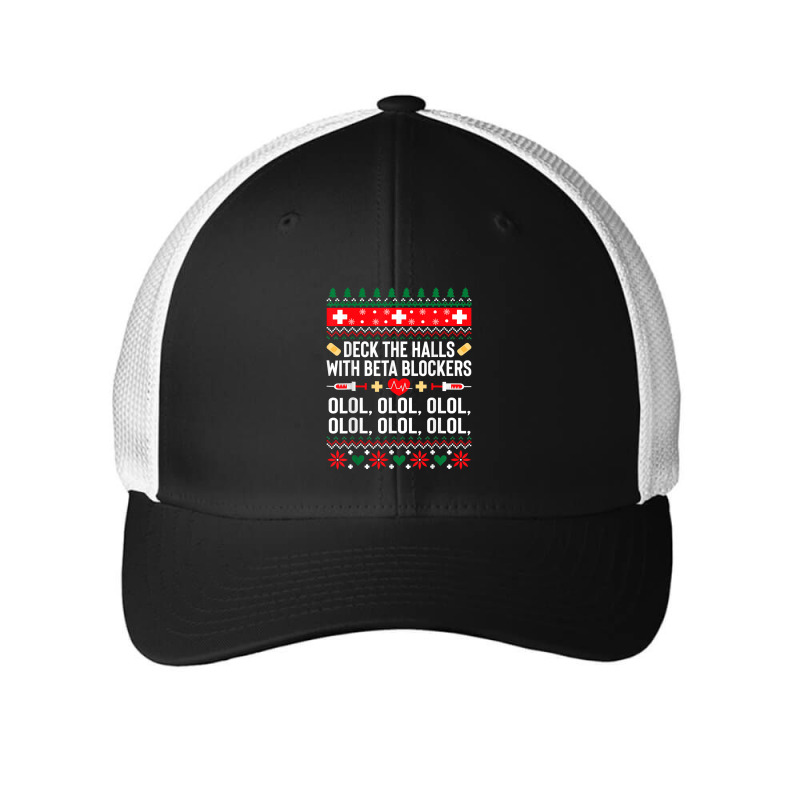 Deck The Halls With Beta Blockers Nurse Christmas Ugly Xmas T Shirt Mesh cap by Saiful_Siddique | Artistshot